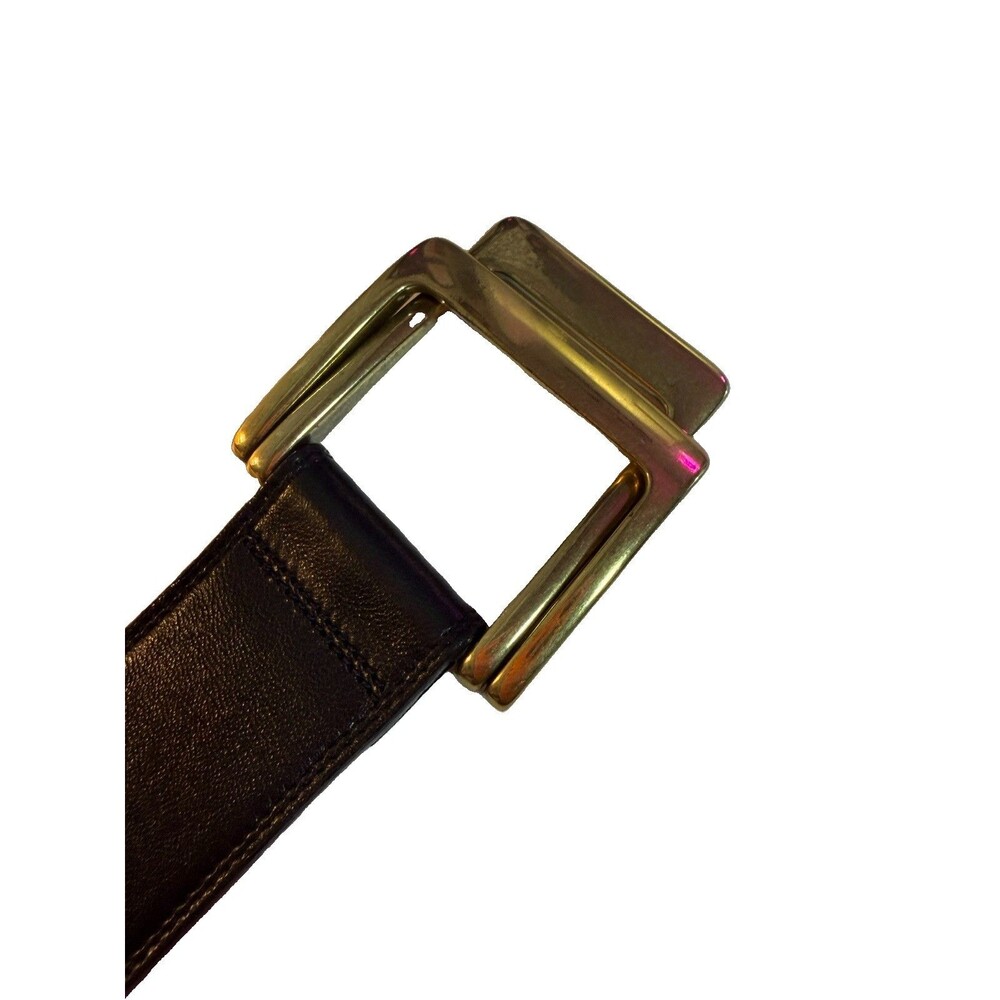 Donna Karan Women’s Basic Belt Black Solid Size P Adjustable Metal Buckle